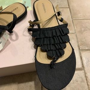 Black Denim Sandals